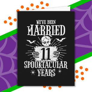 Tarjeta Halloween Spooktacular 11º Aniversario Boda