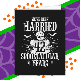 Tarjeta Halloween Spooktacular 42º Aniversario Boda