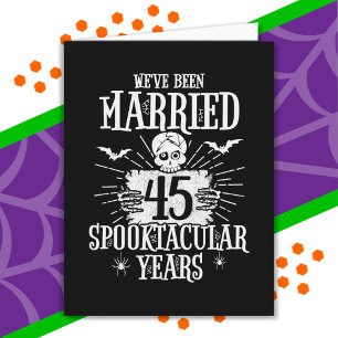 Tarjeta Halloween Spooktacular 45º aniversario Boda