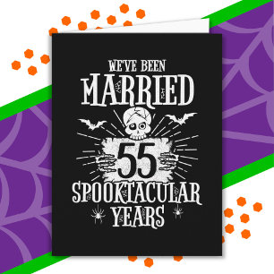 Tarjeta Halloween Spooktacular 55º aniversario Boda