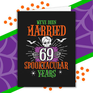 Tarjeta Halloween Spooktacular 69º Aniversario del Boda