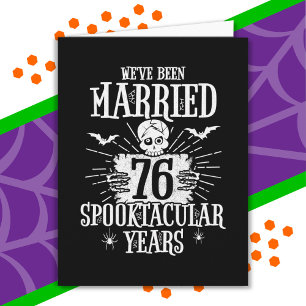 Tarjeta Halloween Spooktacular 76º Aniversario Boda