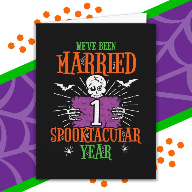 Tarjeta Halloween Spooktacular Primer Aniversario Boda (Subido por el creador)