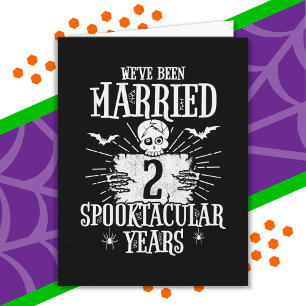 Tarjeta Halloween Spooktacular Segundo Aniversario Boda