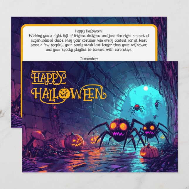 Tarjeta Halloween Spooktacular Sewer (Anverso / Reverso)