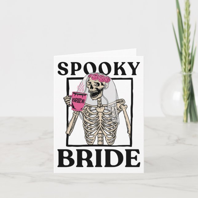 Tarjeta Halloween Spooky Bride Bride Bride Bridesmaid Skel (Anverso)