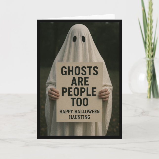 Tarjeta Halloween Spooky Greetings Card - Ghost People (Anverso)