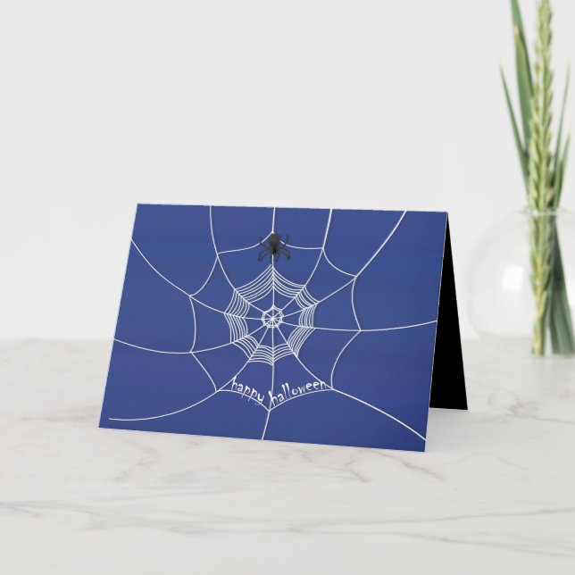 Tarjeta Halloween Spooky Scary Cute Spider Web (Anverso)