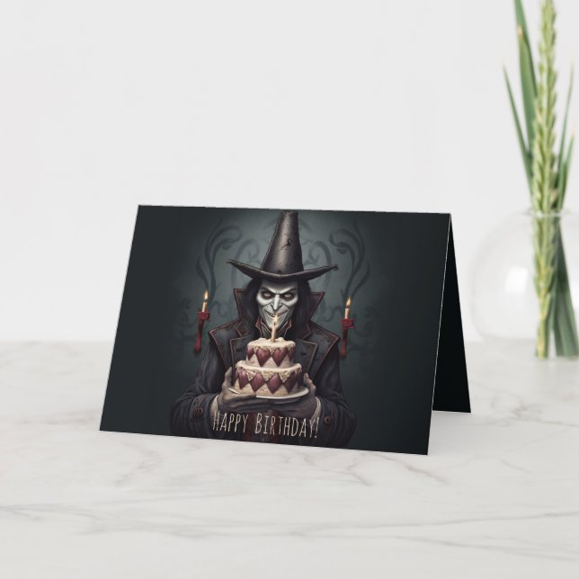 Tarjeta Halloween Spooky Vampis Birthday Card (Anverso)