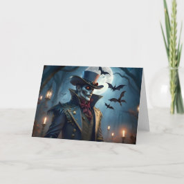 Tarjeta Halloween Steampunk Sureño Caballero Zombie