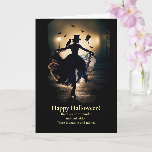 Tarjeta Halloween Steampunk Victorian Voodoo Mystic (Orquídea)