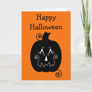 Tarjeta Halloween Stripes Jack O'Lantern Card
