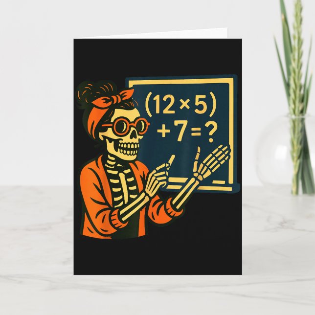 Tarjeta Halloween Teacher Six Seven Meme 6 7 Skeleton Soky (Anverso)