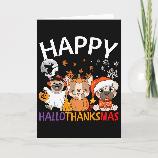 Tarjeta Halloween Thanksgiving Christmas Happy Halloween T (Anverso)