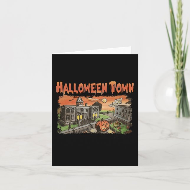 Tarjeta Halloween Town EST 1998 Halloween Party Cute Hallo (Anverso)