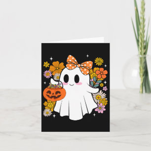 Tarjeta Halloween Trick O Tratamiento Floral De Fantasma C