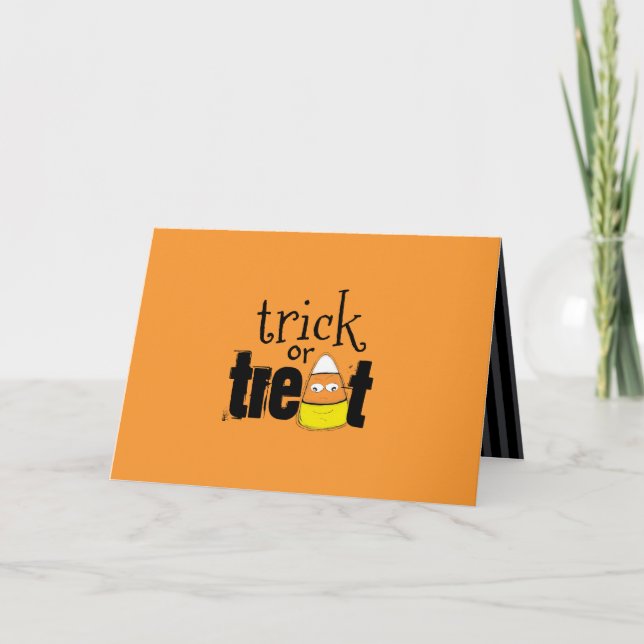 Tarjeta Halloween Trick O Trébol Candy Corn (Anverso)