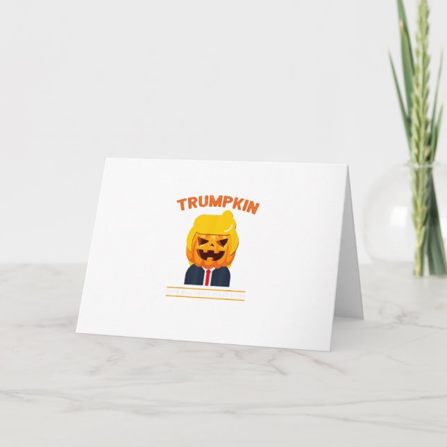 Tarjeta Halloween Trumpkin Funny Calabaza Halloween (Anverso)