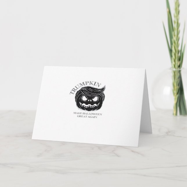 Tarjeta Halloween Trumpkin Funny y lindo disfraz de Hallow (Anverso)