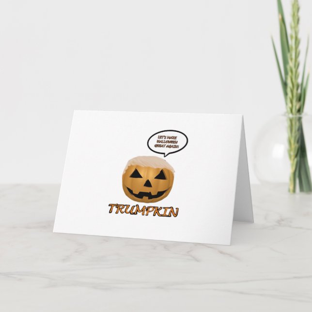Tarjeta Halloween Trumpkin hecho (Anverso)