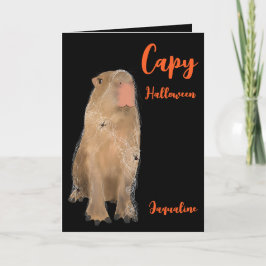 Tarjeta Halloween, un Ilustracion espeluznante de Capybara