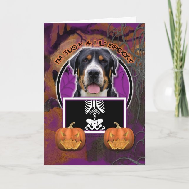 Tarjeta Halloween - Un perro de montaña suizo (Anverso)
