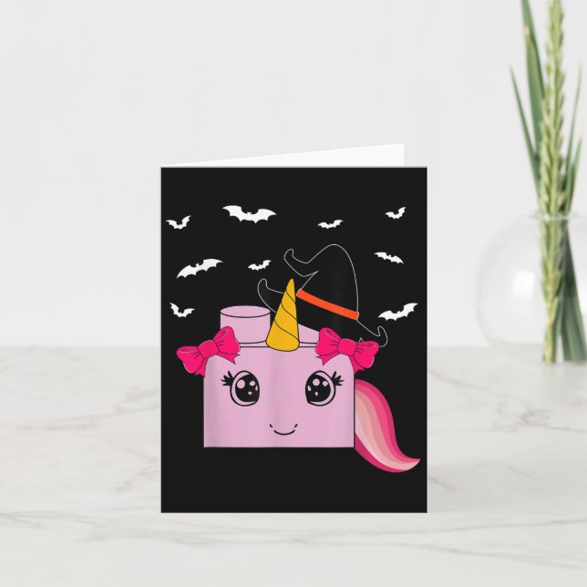Tarjeta Halloween Unicornio Master Builder Blocks Building (Anverso)