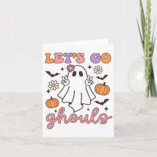 Tarjeta Halloween Vamos Ghouls Ghost Retro Costume mujeres
