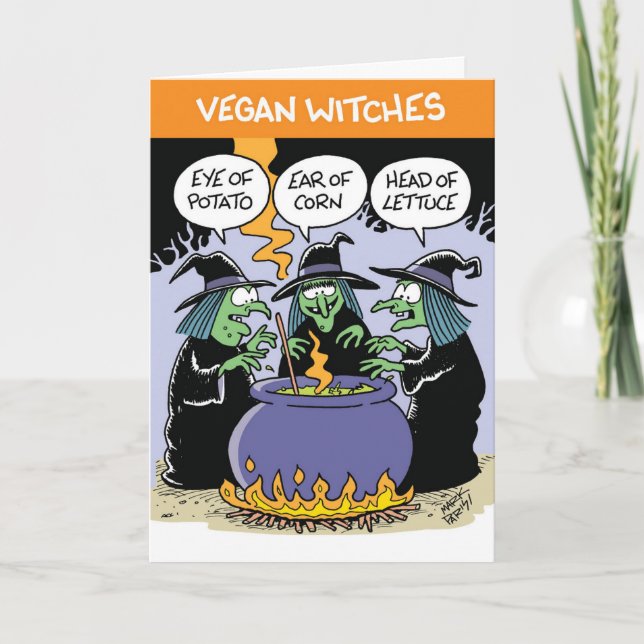 Tarjeta Halloween Vegan Witches (Anverso)