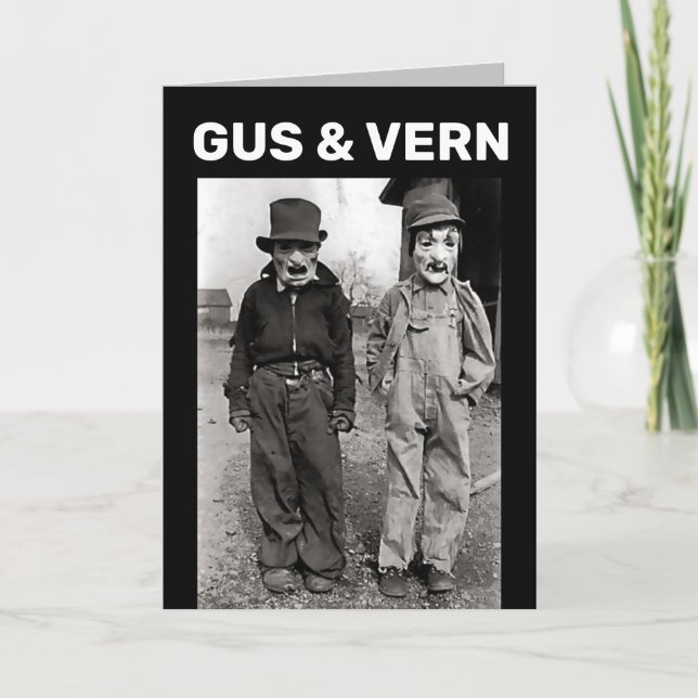 TARJETA HALLOWEEN VHISTORIC COSTUMES FUNNY GREETING CARD (Anverso)