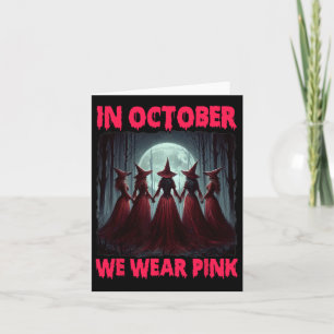 Tarjeta Halloween Vibes Bruja De Cáncer De Mama En Octubre