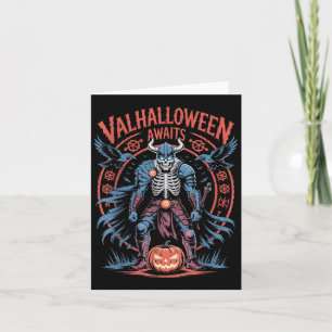 Tarjeta Halloween Viking Warrior - Corre Y Ravens - Valh