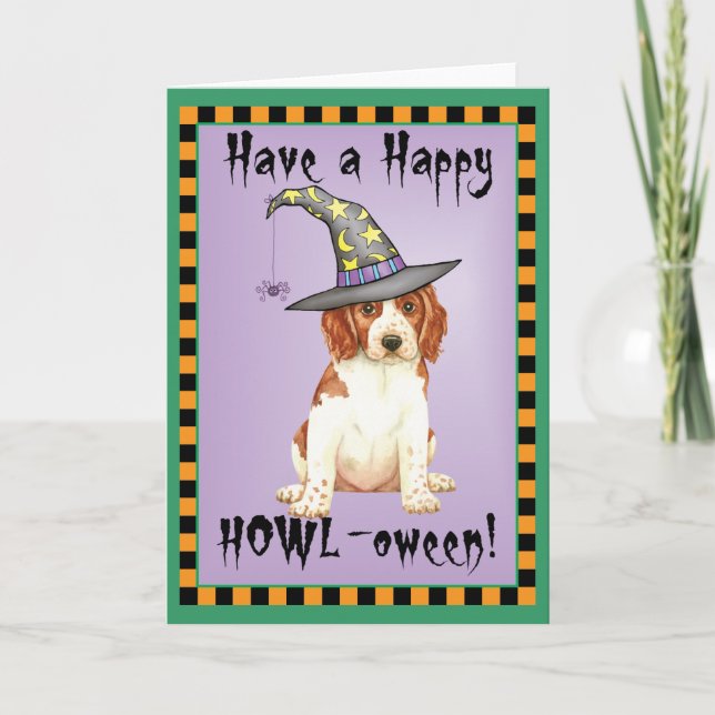 Tarjeta Halloween Welsh Springer Spaniel (Anverso)