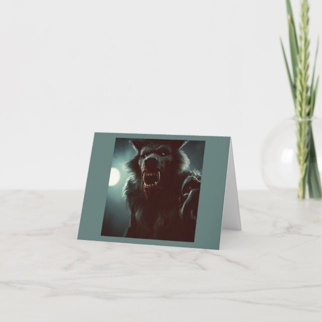 Tarjeta Halloween - Werewolf 2 (Anverso)