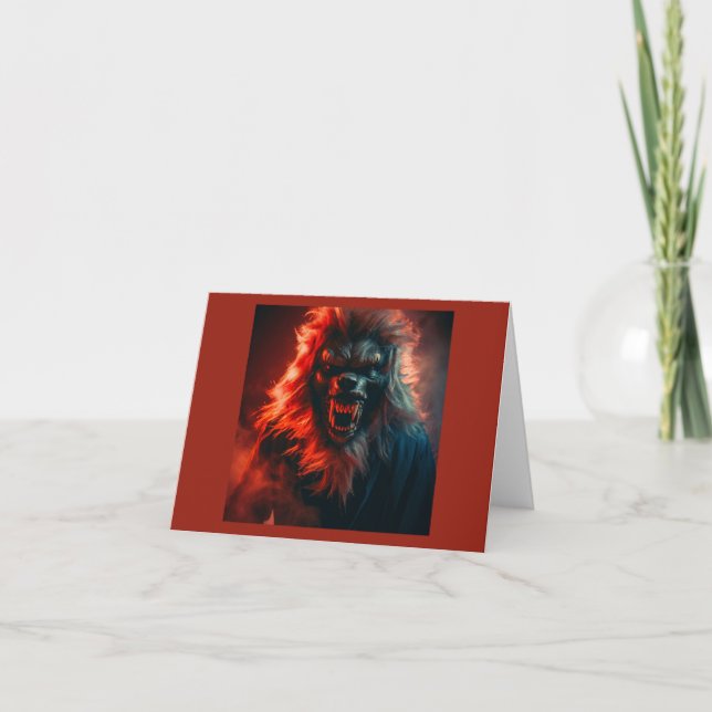 Tarjeta Halloween - Werewolf 4 (Anverso)
