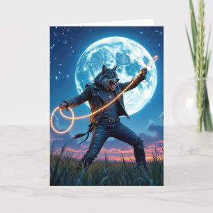 Tarjeta Halloween Werewolf perdió una luna llena