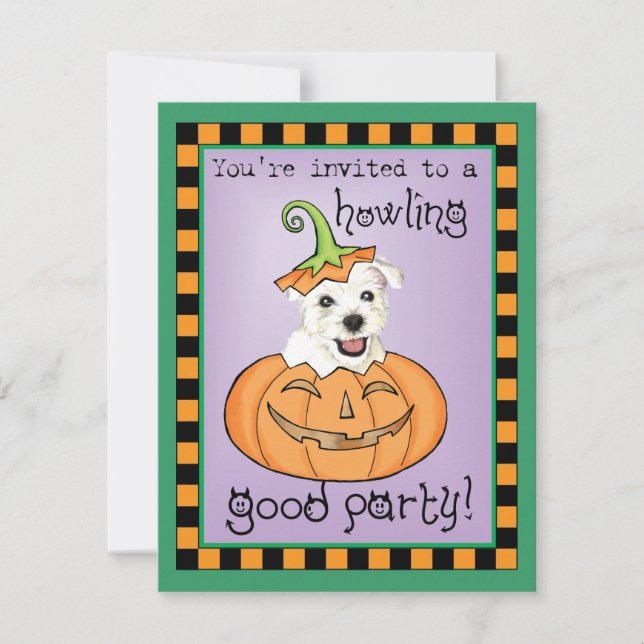 Tarjeta Halloween Westie (Anverso)