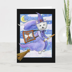 Tarjeta Halloween Westie Dog