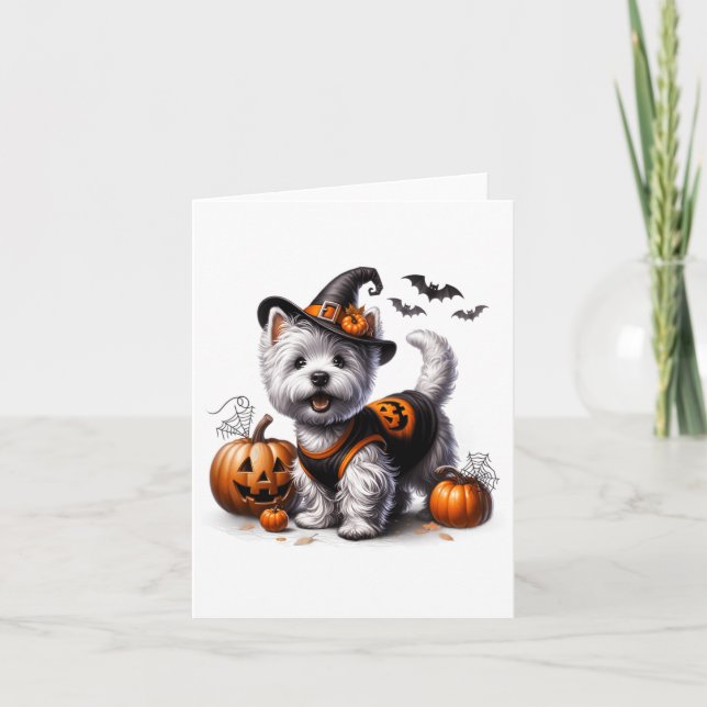 Tarjeta Halloween Westie Tee West Highland Terrier Do (Anverso)