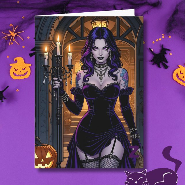 Tarjeta Halloween Witch Coloring Page Inside (Subido por el creador)