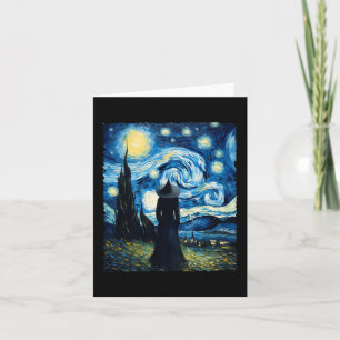 Tarjeta Halloween Witch Starry Night Van Gogh Aesthetic Pa