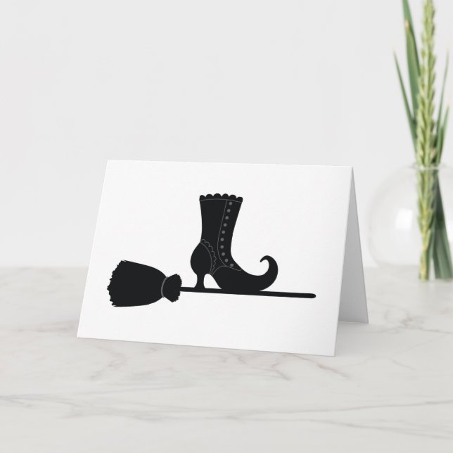 Tarjeta Halloween Witches Broom (Anverso)