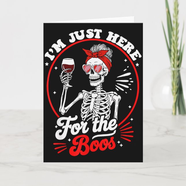 Tarjeta Halloween Women Funny I'm Just Here For The Boos S (Anverso)