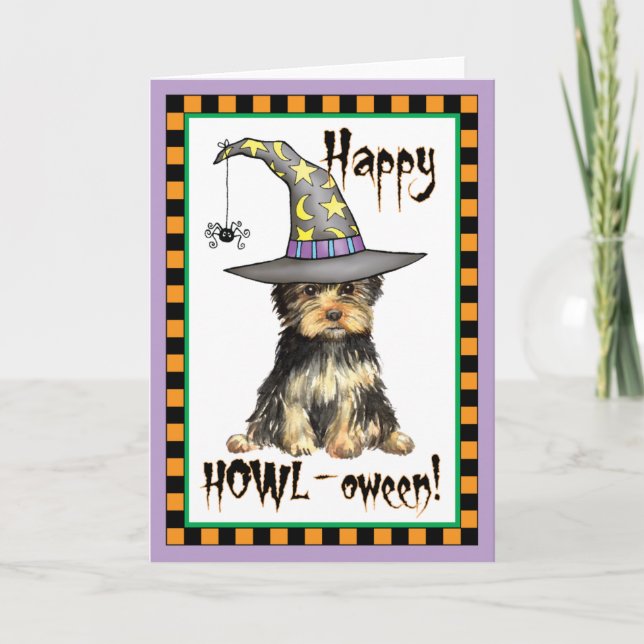 Tarjeta Halloween Yorkie (Anverso)