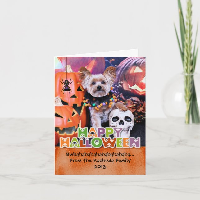 Tarjeta Halloween - Yorkie - Vinnie (Anverso)