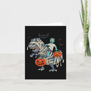 Tarjeta Halloween Zombie Viajando Chicas niños de T Rex