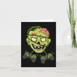 Tarjeta Halloween Zombie Video Gamer Controllers Niños