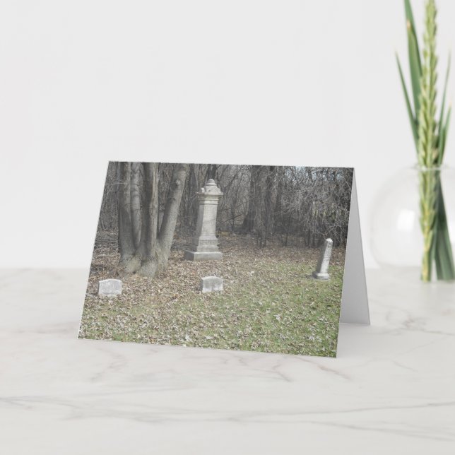 Tarjeta Hallowen’en "Greenwood Cemetery Tombstones (Anverso)