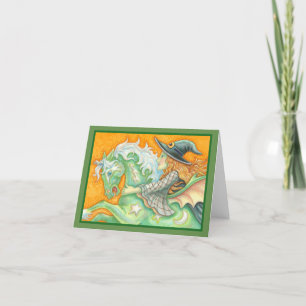 Tarjeta HALLOWS EVCH WITCH AND HORSE NOTE CARD Blank, Gree