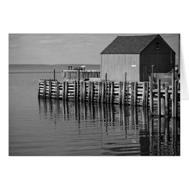 Tarjeta Hall's Harbour Wharf (B&W) (Anverso (Horizontal))